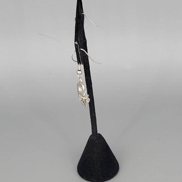 Silvertone Sun and Moon Earrings and I Am Enough Ring - Picture 3 of 8